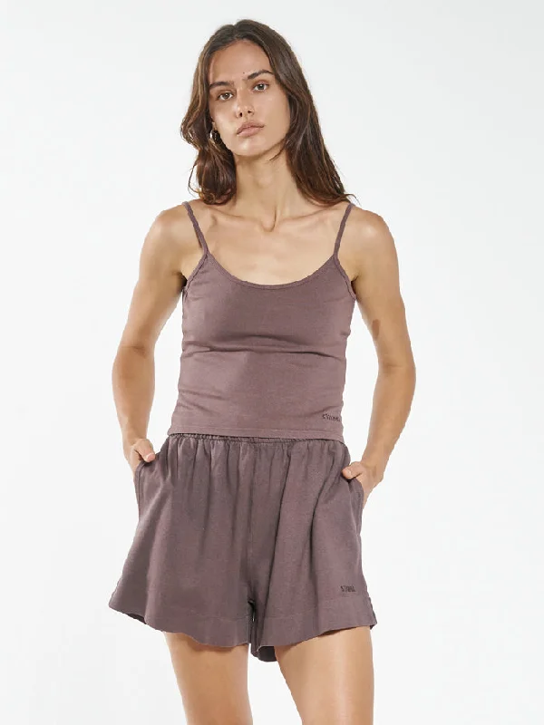 Hemp Heavyweight Bound Tank - Plum Earthy Women's Hemp - based