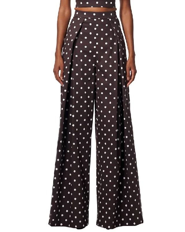 Carolina Herrera Wide Leg Pleated Pant Classic Women's Pin - striped