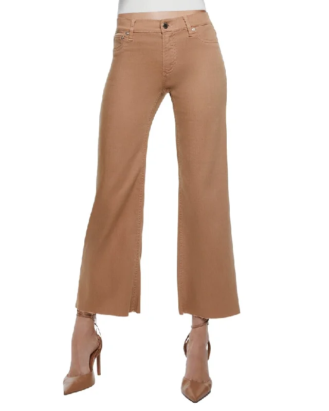 alice + olivia Roxie Low-Rise Straight Flare Cropped Jean Gym