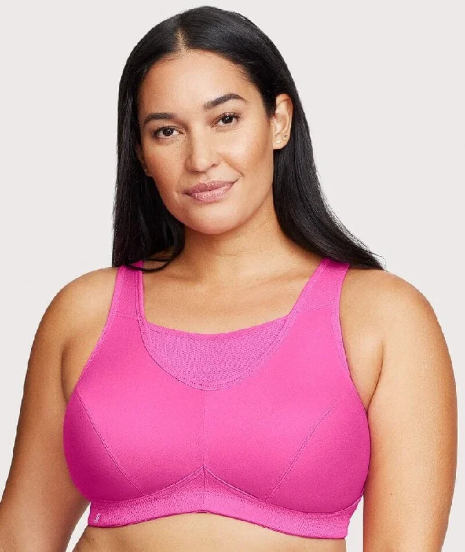 Glamorise No-Bounce Camisole Wire-Free Sports Bra - Rose Violet Athletic Women's High - 