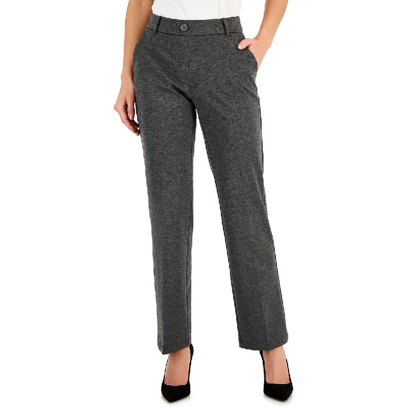 Petites Womens Faux Fly Office Wide Leg Pants Elegant Women's Formal 