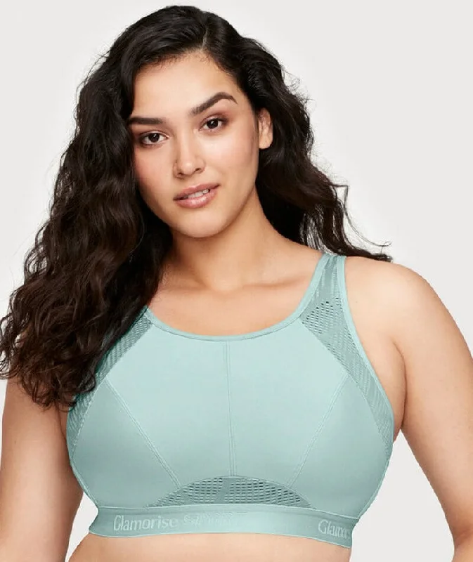 Glamorise No-Sweat Mesh Wire-Free Sports Bra - Jade Laid - back Women's Vibe