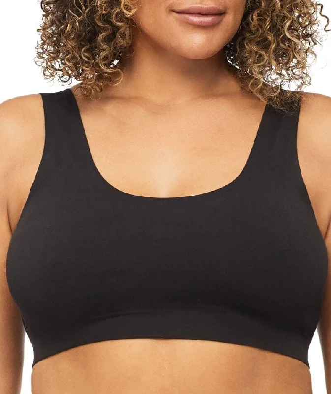 Nancy Ganz Bamboo Essentials Lined Bralette - Black Sporty Women's Tennis