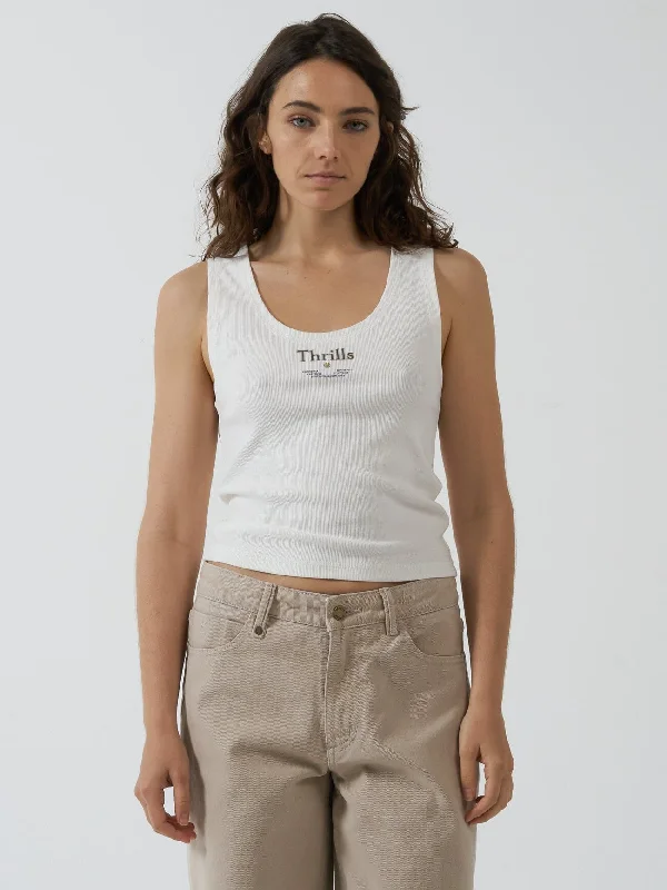 Existencial Country Club Rib Singlet - Dirty White Streetwear Style for 
