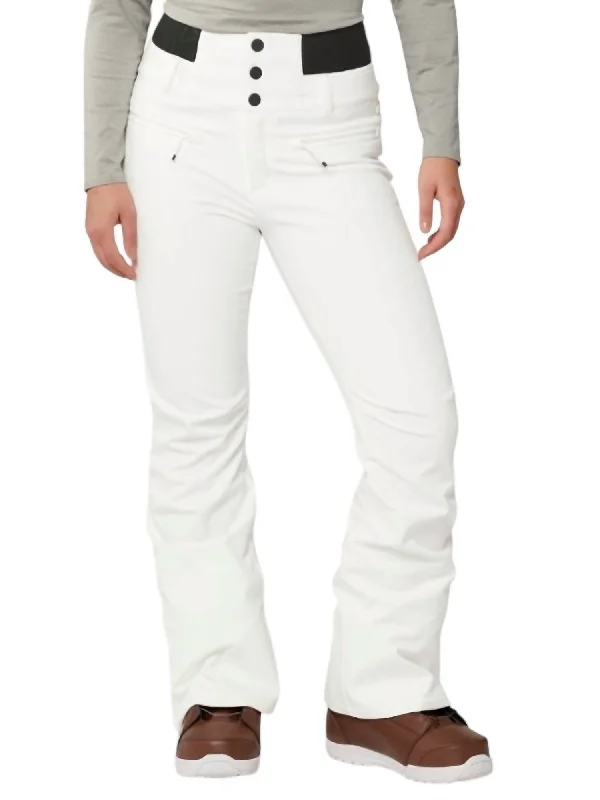 Women's Rising High Pant Snow Pant In Wbb1- Bright White Earthy Women's Hemp - based