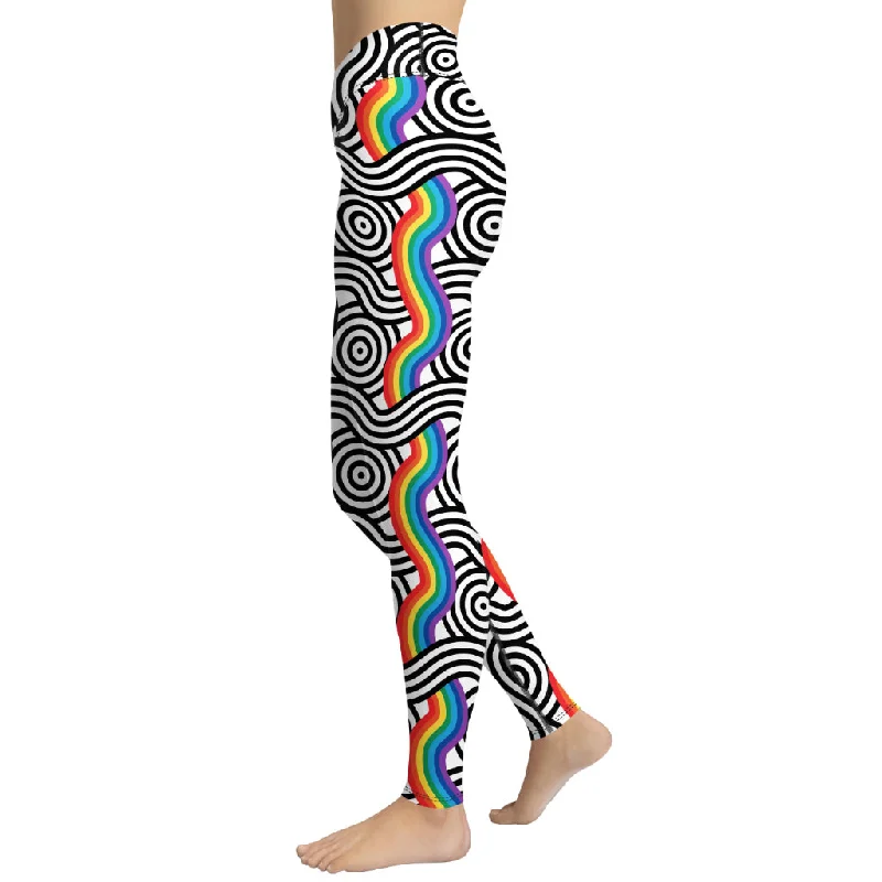 Rainbow Lines Yoga Leggings Athletic Women's 