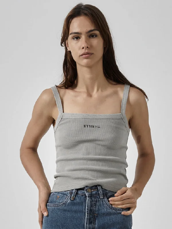 Minimal Thrills Rib Singlet - Fog Sophisticated Women's Tailored