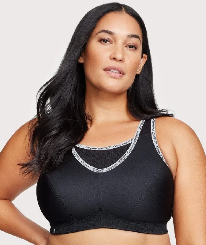 Glamorise No-Bounce Camisole Wire-Free Sports Bra - Black Dynamic Women's Moto