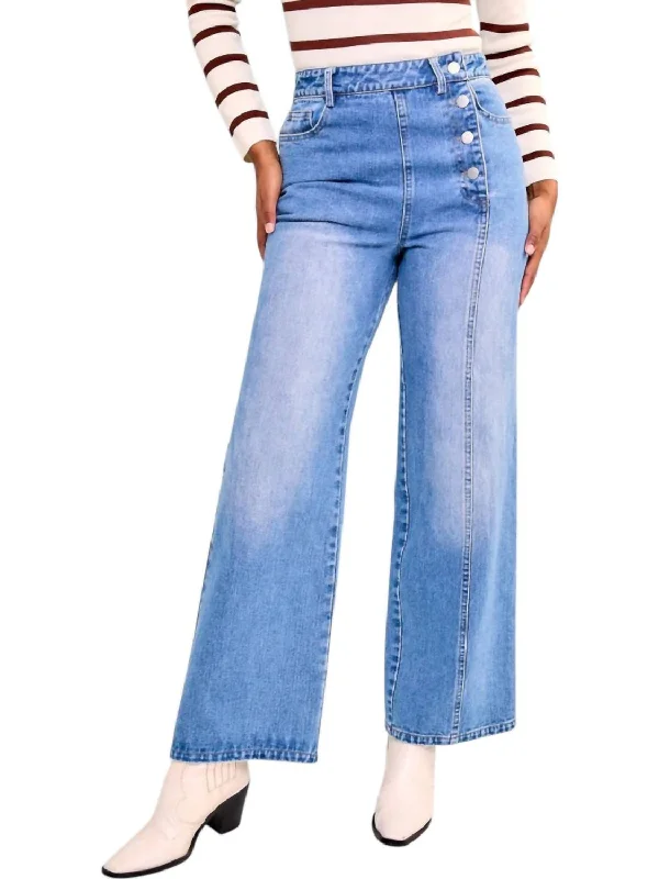 Latest And Greatest High Waisted Pants In Medium Wash Edgy Women's Punk