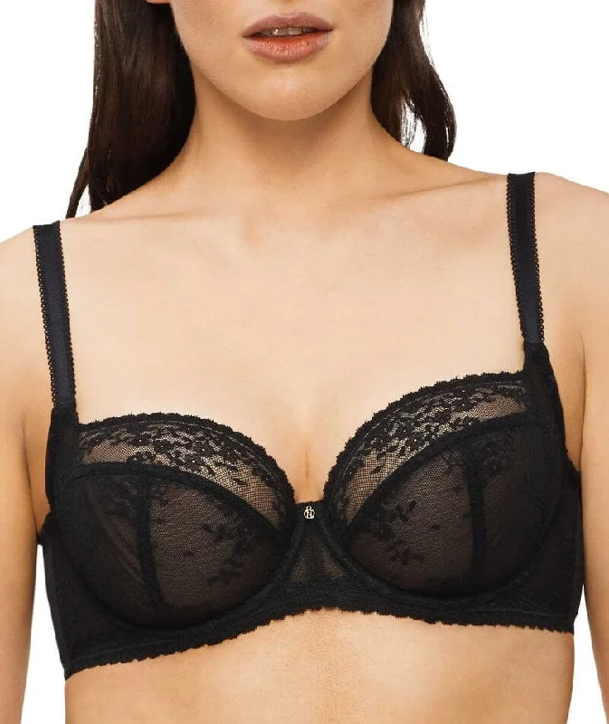 Nancy Ganz Jasmine Balconette Underwire Bra - Black Earthy Women's 