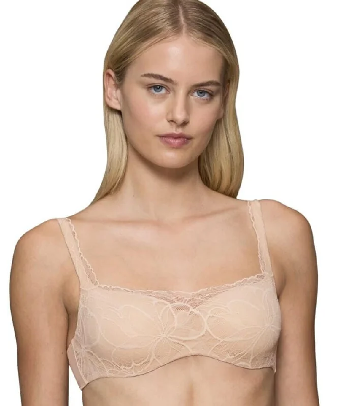 Triumph Body Make-up Illusion Lace Underwired Balconette Bra - Nude Beige Cashmere