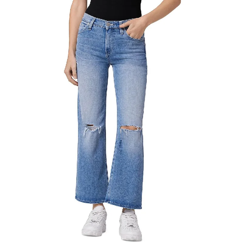 Womens Distressed High Rise Wide Leg Jeans Confident Women's High - fashion