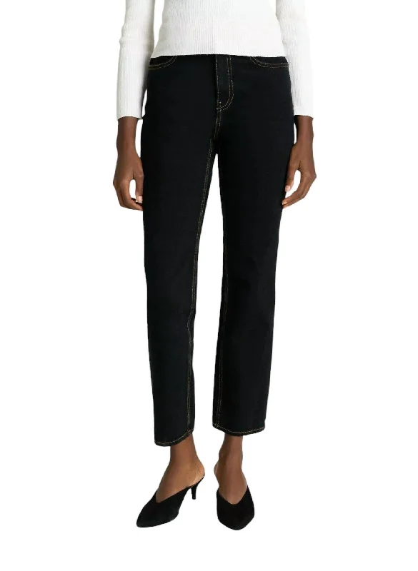 Malone Overdye Denim Ankle Crop Jeans In Black British Gentlewoman Style