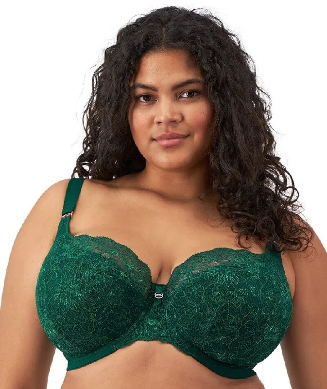 Elomi Brianna Underwire Padded Half Cup Bra - Rainforest Sophisticated Women's 