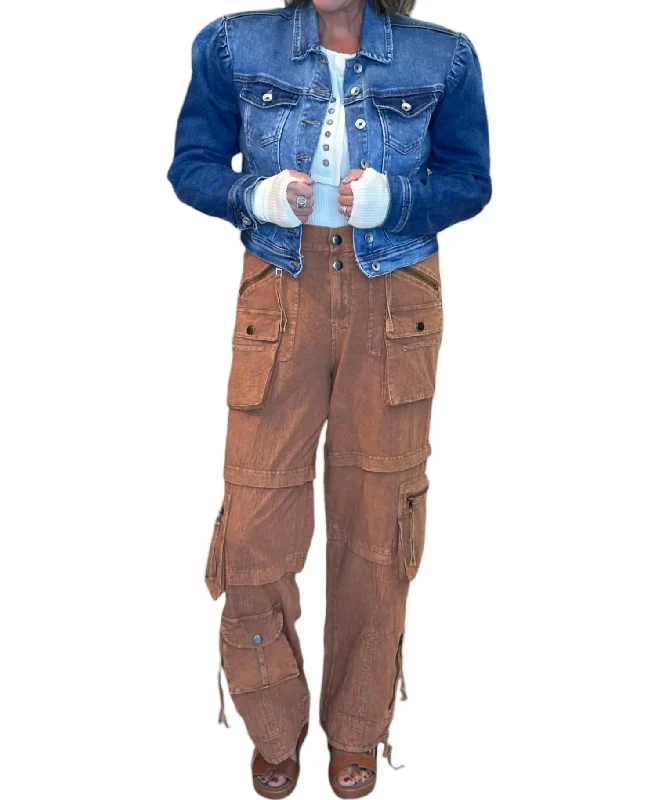 Carefree Explorer Cargo Pants In Camel Laid - back Women's Style