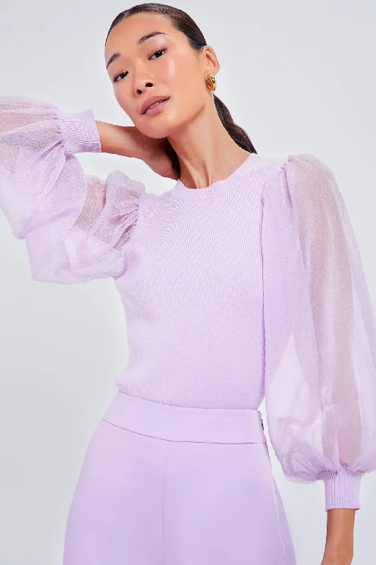 Lilac Knit Betsy Blouse Cool Women's Distressed