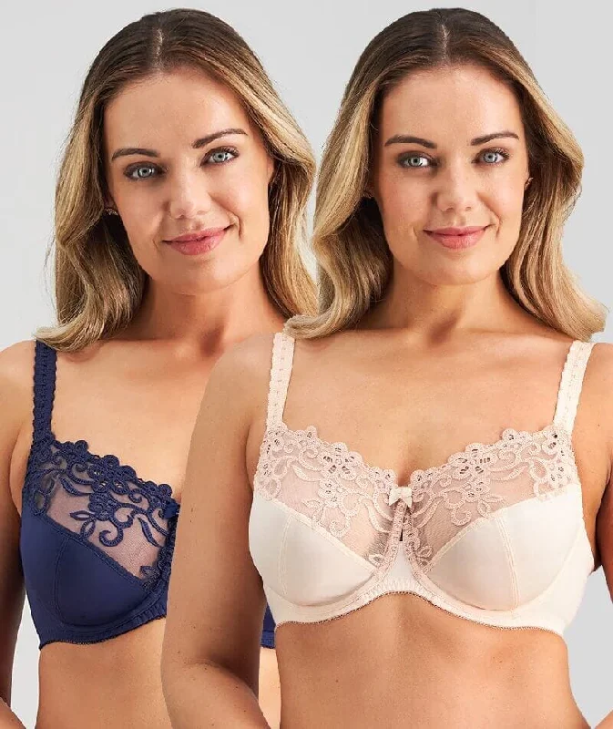 Fayreform Coral Underwire Bra - 2 Pack - Pearl Blush/Medieval Blue Minimalist Women's Casual