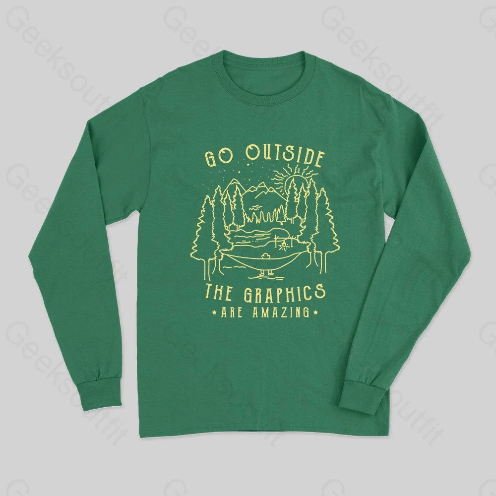 Go Outside The Graphics Long Sleeve T-Shirt Refined Women's Velvet