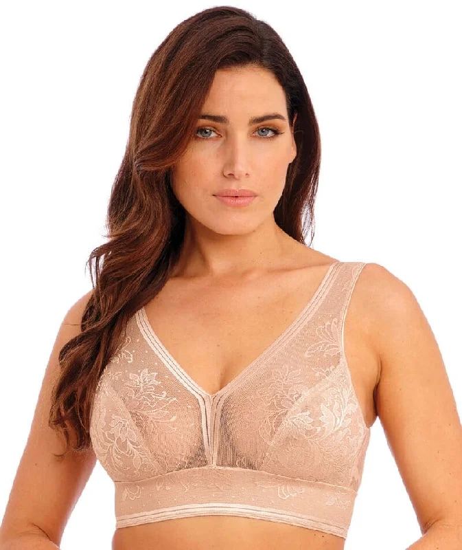 Wacoal Net Effects Bralette - Rose Dust Cool Women's Distressed