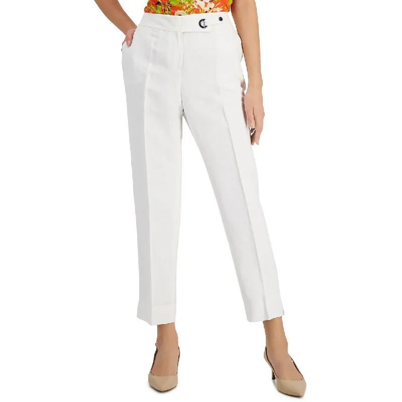 Womens Linen Blend Casual Straight Leg Pants Feminine Women's Soft 