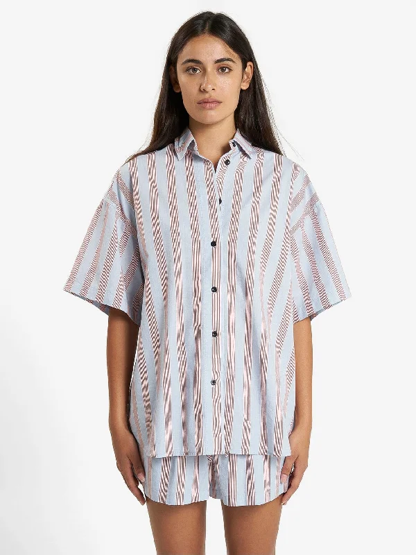 Womens Porter Short Sleeve Shirt - Sky Blue Country