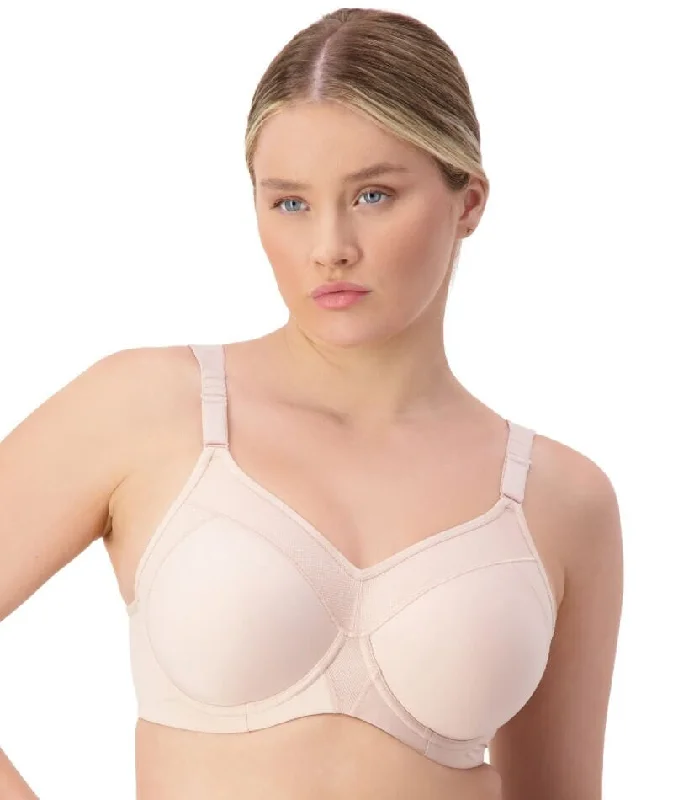 Triumph Triaction Ultra Underwired Padded Sports Bra - Fig Pink Relaxed Women's Beachy