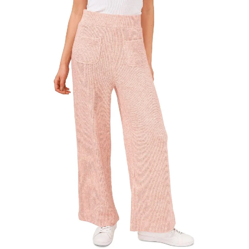 Whistful Daydream Womens High Rise Ribbed Knit Flared Pants Practical Women's Quick - dry
