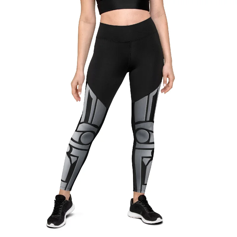 Robo Chic Armor Compression Leggings Disco
