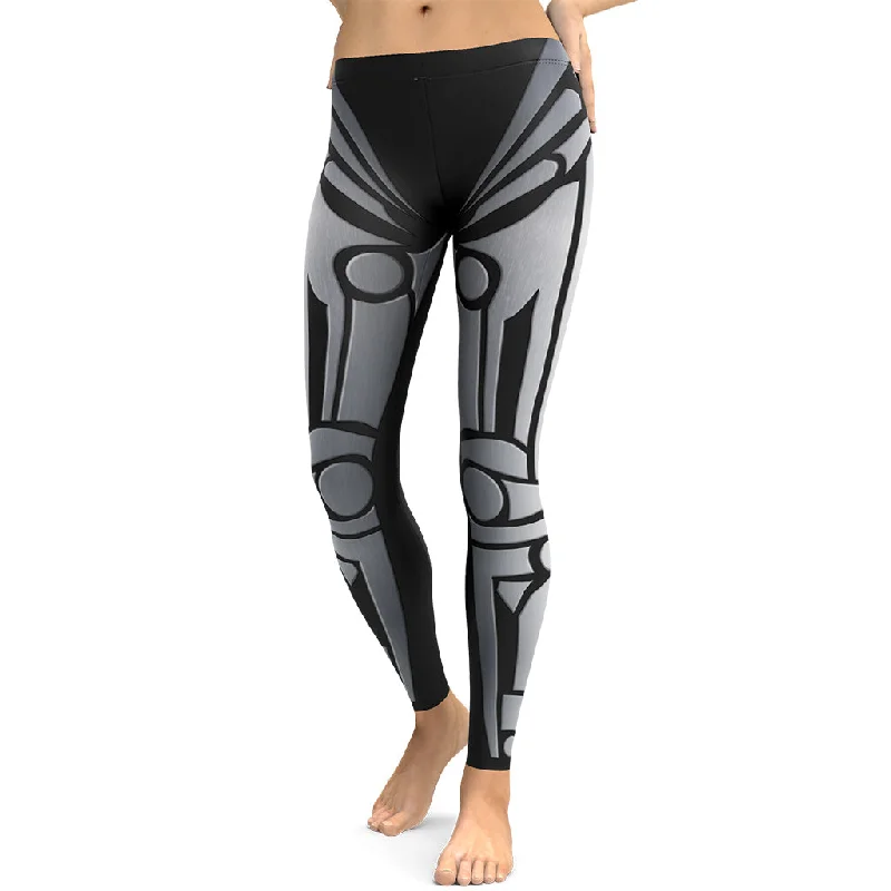 Robo Chic Armor Leggings Dapper Women's Bow - adorned