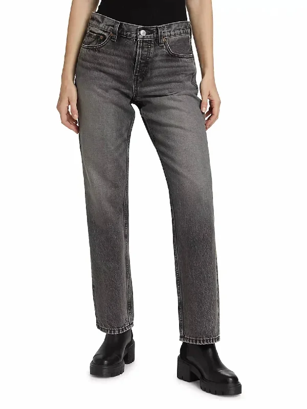 Easy Straight Crop Jeans In Smoke Confident Women's High - fashion