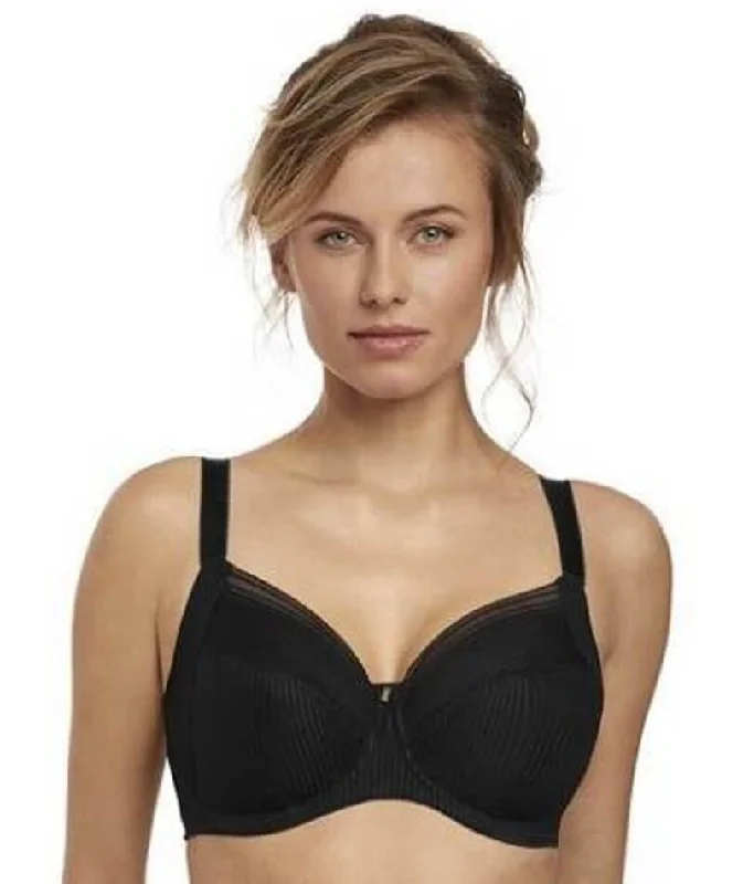 Fantasie Fusion Underwired Full Cup Side Support Bra - Black Dapper Women's Bow - adorned