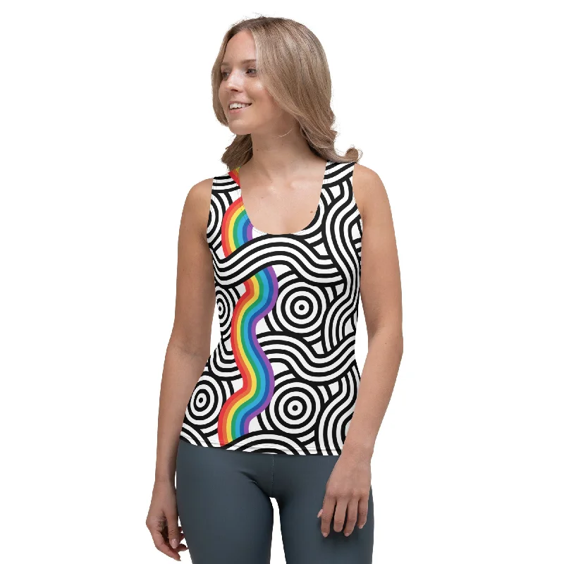 Rainbow Lines Tank Top Edgy Women's Punk