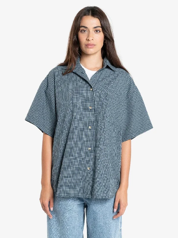 Precious Energy Plaid Shirt - Dark Jade Monochromatic All - in - one