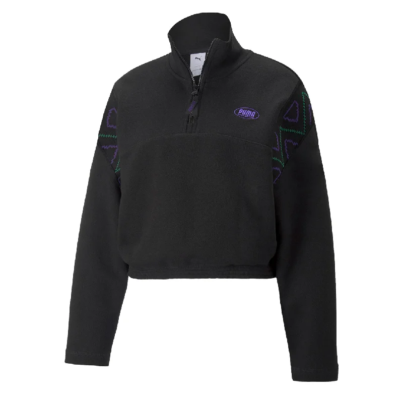 Puma x P.A.M Half Zip Sweat Puma Black Bold Women's Animal Print