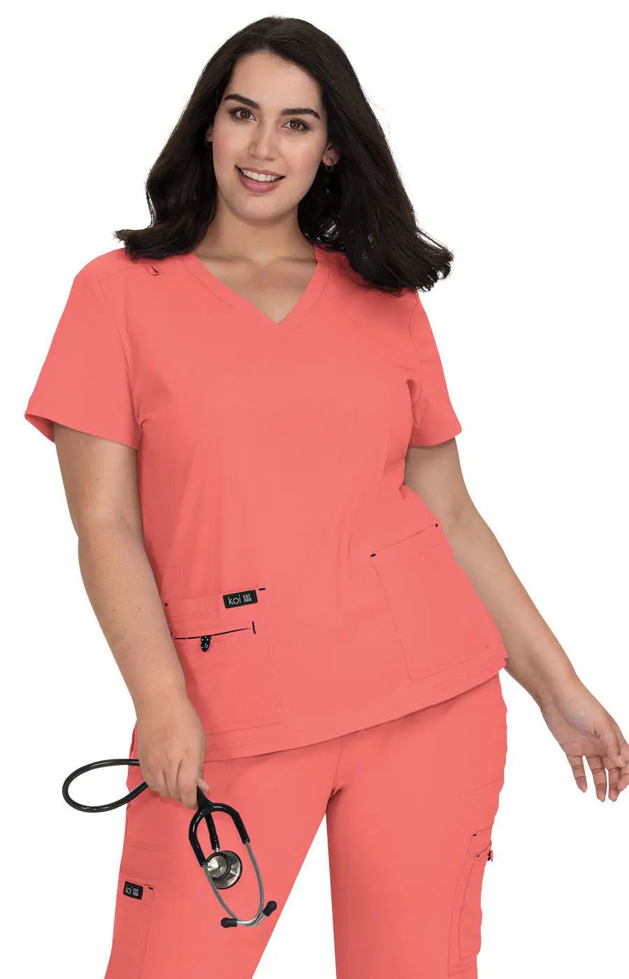 Koi Women's Becca Top - Coral Modern Women's 