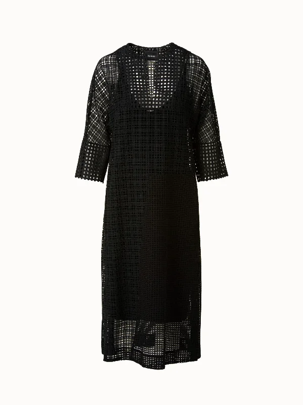 Cotton Broderie Anglaise Midi Dress European