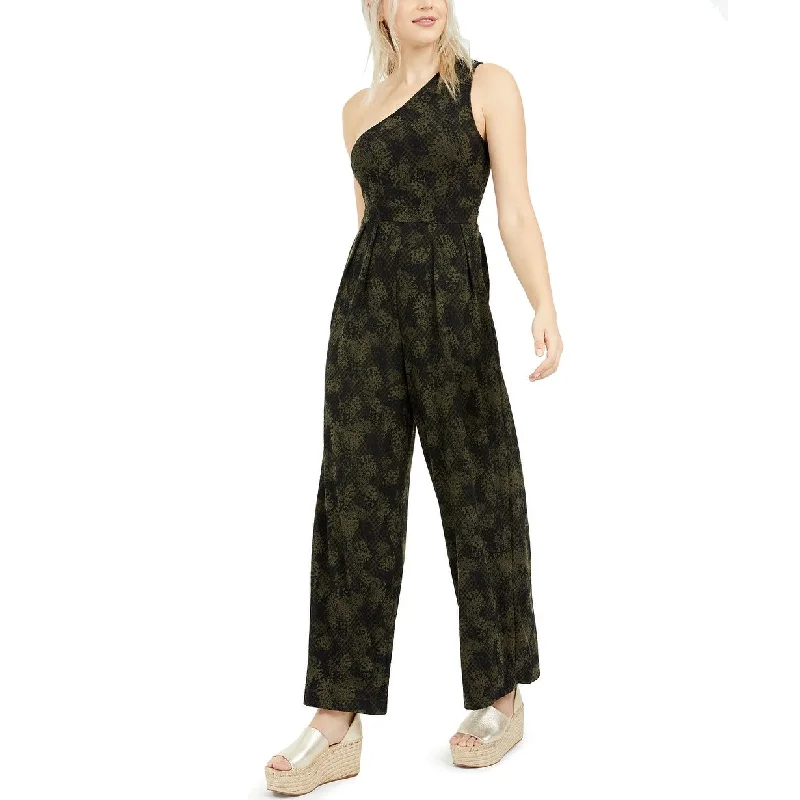 Free People Women's Maya One-Shoulder Jumpsuit Green Size Extra Small Classic Women's Tweed
